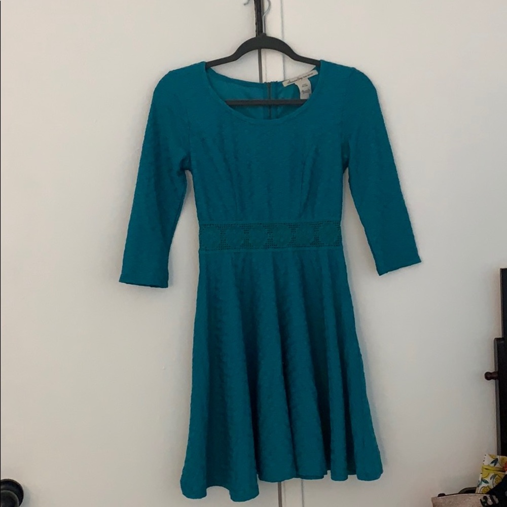 Aqua blue, mid sleeve dress